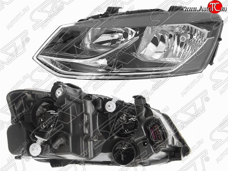 6 199 р. Левая фара SAT Volkswagen Polo 5 седан рестайлинг (2015-2020)  с доставкой в г. Тамбов