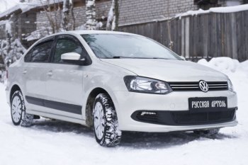 1 699 р. Защитная сетка решетки переднего бампера RA  Volkswagen Polo  5 (2009-2015) седан дорестайлинг  с доставкой в г. Тамбов. Увеличить фотографию 2