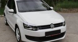 869 р. Реснички RA на фары Volkswagen Polo 5 хэтчбек дорестайлинг (2009-2015) (Неокрашенные)  с доставкой в г. Тамбов. Увеличить фотографию 1