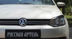 1 629 р. Реснички на фары RA Volkswagen Polo 5 хэтчбек дорестайлинг (2009-2015) (Неокрашенные)  с доставкой в г. Тамбов. Увеличить фотографию 3