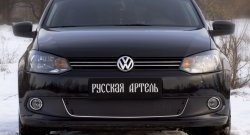 999 р. Зимняя заглушка решетки переднего бампера РА (Highline) Volkswagen Polo 5 седан дорестайлинг (2009-2015)  с доставкой в г. Тамбов. Увеличить фотографию 2