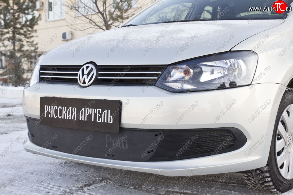 749 р. Зимняя заглушка решетки переднего бампера РА  Volkswagen Polo  5 (2009-2015) хэтчбек дорестайлинг  с доставкой в г. Тамбов