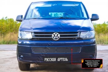 1 999 р. Защитная сетка решетки переднего бампера (шагрень) RА Volkswagen Transporter T5 рестайлинг (2009-2015)  с доставкой в г. Тамбов. Увеличить фотографию 3