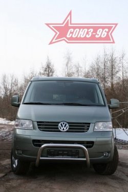 12 959 р. Защита переднего бампера Souz-96 (d60) Volkswagen Transporter T5 дорестайлинг (2003-2009)  с доставкой в г. Тамбов. Увеличить фотографию 3