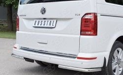 11 449 р. Защита заднего бампера (Ø42 мм, нержавейка, уголки) Russtal Volkswagen Caravelle T6 дорестайлинг (2015-2019)  с доставкой в г. Тамбов. Увеличить фотографию 3