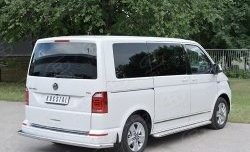 Защита заднего бампера (Ø63 мм секция, нержавейка, длинная база) Russtal Volkswagen Caravelle T6 дорестайлинг (2015-2019)