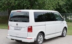 Защита заднего бампера (Ø63 мм уголки, нержавейка, длинная база) Russtal Volkswagen Transporter T5 рестайлинг (2009-2015)