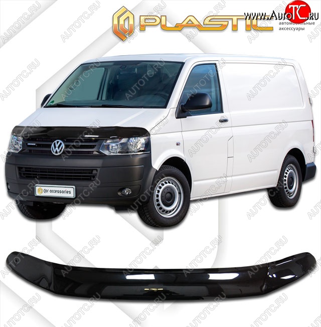 2 569 р. Дефлектор капота CA-Plastik (exclusive)  Volkswagen Multivan ( T6,  T6.1) (2016-2024) дорестайлинг, рестайлинг (Classic черный, Без надписи)  с доставкой в г. Тамбов