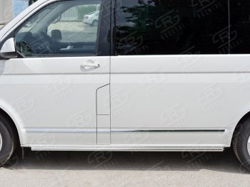 10 599 р. Правая защита порогов SLITKOFF из круглой трубы d63 мм  Volkswagen Multivan  T6 - Transporter  T6  с доставкой в г. Тамбов. Увеличить фотографию 2