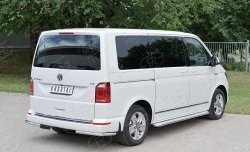 11 449 р. Защита заднего бампера (Ø42 мм, нержавейка, короткая база) Russtal Volkswagen Multivan T6 дорестайлинг (2016-2019)  с доставкой в г. Тамбов. Увеличить фотографию 3