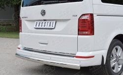 16 699 р. Защита заднего бампера (Ø75x42 мм, нержавейка, короткая база) Russtal Volkswagen Transporter T6 дорестайлинг (2015-2019)  с доставкой в г. Тамбов. Увеличить фотографию 3