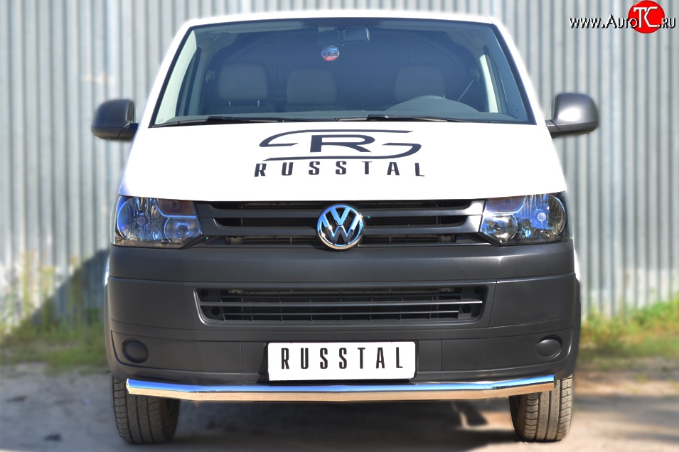 15 799 р. Одинарная защита переднего бампера диаметром 63 мм SLITKOFF Volkswagen Transporter T5 рестайлинг (2009-2015)  с доставкой в г. Тамбов