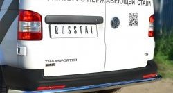 12 999 р. Защита заднего бампера (Ø63 мм, нержавейка) Russtal Volkswagen Transporter T5 рестайлинг (2009-2015)  с доставкой в г. Тамбов. Увеличить фотографию 2