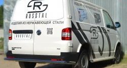 12 999 р. Защита заднего бампера (Ø63 мм, нержавейка) Russtal Volkswagen Transporter T5 рестайлинг (2009-2015)  с доставкой в г. Тамбов. Увеличить фотографию 4