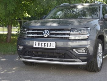 15 999 р. Защита переднего бампера (Ø63 мм, нержавейка) SLITKOFF  Volkswagen Teramont  CA1 (2016-2020) дорестайлинг  с доставкой в г. Тамбов. Увеличить фотографию 4