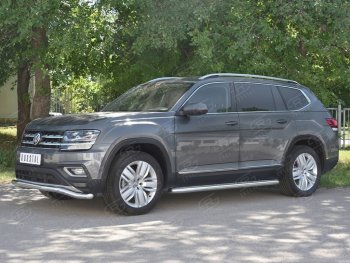 23 999 р. Защита переднего бампера (Ø63 мм волна, нержавейка) SLITKOFF  Volkswagen Teramont  CA1 (2016-2020) дорестайлинг  с доставкой в г. Тамбов. Увеличить фотографию 2