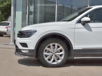 12 499 р. Защита переднего бампера (Ø42 мм, нержавейка, NOT OFF ROAD) Russtal Volkswagen Tiguan Mk2 дорестайлинг (2016-2020)  с доставкой в г. Тамбов. Увеличить фотографию 2