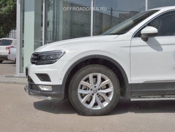 14 999 р. Защита переднего бампера (2 трубы Ø42 мм, нержавейка, NOT OFF ROAD) Russtal  Volkswagen Tiguan  Mk2 (2016-2020) дорестайлинг  с доставкой в г. Тамбов. Увеличить фотографию 4