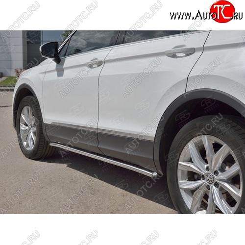 14 799 р. Защита порогов из круглой трубы диаметром 63 мм Russtal v3  Volkswagen Tiguan  Mk2 (2016-2020) дорестайлинг  с доставкой в г. Тамбов