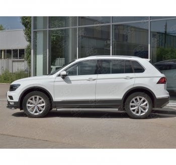 15 299 р.  Защита порогов (Ø63 мм, секции) Russtal  Volkswagen Tiguan  Mk2 (2016-2020) дорестайлинг (Вариант 2 (пластиковые заглушки))  с доставкой в г. Тамбов. Увеличить фотографию 3