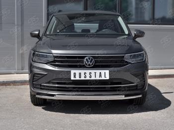 14 999 р. Защита переднего бампера (2 трубы Ø42, нержавейка, NOT R-LINE) Volkswagen Tiguan Mk2 рестайлинг (2020-2022)  с доставкой в г. Тамбов. Увеличить фотографию 2