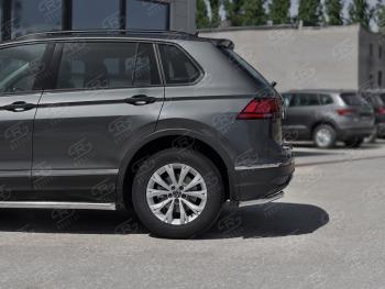 7 649 р. Защита заднего бампера (Ø42 мм уголки, нержавейка, NOT R-LINE) Russtal  Volkswagen Tiguan  Mk2 (2020-2022) рестайлинг (полированная нержавейка)  с доставкой в г. Тамбов. Увеличить фотографию 3