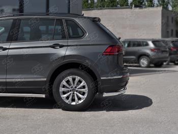 14 399 р. Защита заднего бампера (Ø63 мм, нержавейка, NOT R-LINE) SLITKOFF  Volkswagen Tiguan  Mk2 (2020-2022) рестайлинг  с доставкой в г. Тамбов. Увеличить фотографию 3