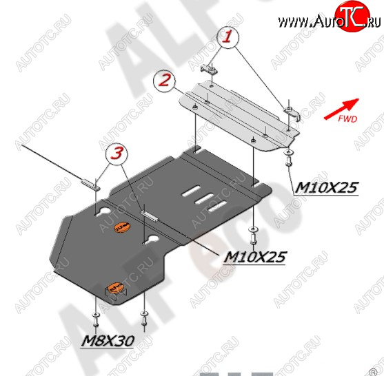 2 599 р. Защита КПП ALFECO (дв. 3.0/3.0D/3.6)  Volkswagen Tiguan  NF - Touareg  NF (Сталь 2 мм)  с доставкой в г. Тамбов