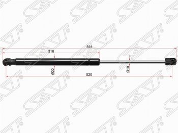 599 р. Газовый упор крышки багажника SAT Volkswagen Tiguan NF дорестайлинг (2006-2011)  с доставкой в г. Тамбов. Увеличить фотографию 1