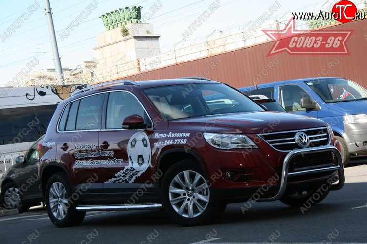 13 229 р. Защита переднего бампера Souz-96 (d60) Volkswagen Tiguan NF дорестайлинг (2006-2011)  с доставкой в г. Тамбов