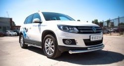 10 849 р. Защита переднего бампера (2 трубыØ76 и 42 мм, нержавейка) Russtal Volkswagen Tiguan NF рестайлинг (2011-2017)  с доставкой в г. Тамбов. Увеличить фотографию 3