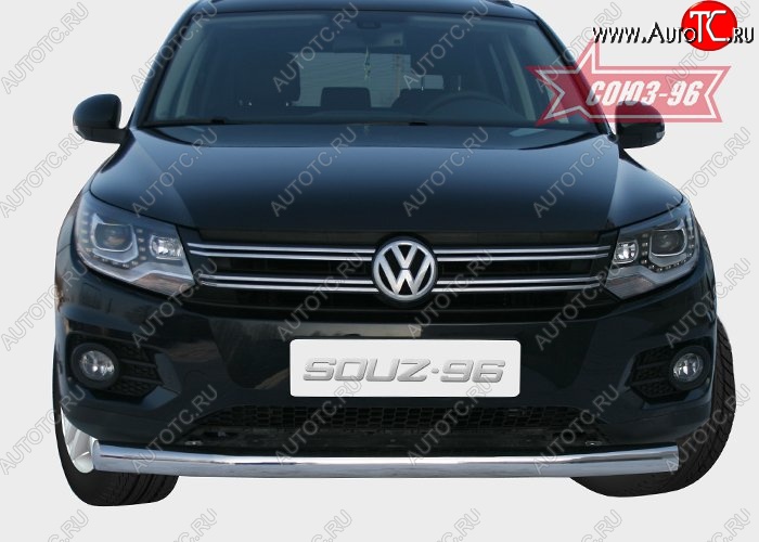 16 064 р. Защита переднего бампера одинарная Souz-96 (d76) Volkswagen Tiguan NF рестайлинг (2011-2017)  с доставкой в г. Тамбов