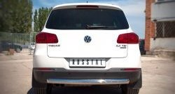 Одинарная защита заднего бампера из трубы диаметром 76 мм (Sport & Style) SLITKOFF Volkswagen (Волксваген) Tiguan (Тигуан)  NF (2011-2017) NF рестайлинг