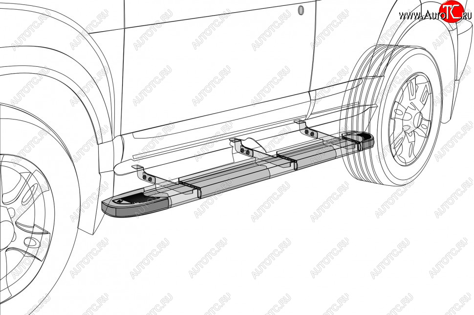 17 749 р. Порожки для ног на Slitkoff Premium  Volkswagen Touareg  GP (2002-2010) дорестайлинг, рестайлинг (Silver)  с доставкой в г. Тамбов