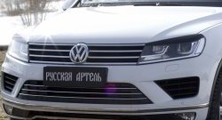 679 р. Реснички на фары RA Volkswagen Touareg NF рестайлинг (2014-2018) (Неокрашенные)  с доставкой в г. Тамбов. Увеличить фотографию 4