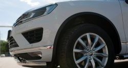 27 999 р. Защита переднего бампера (2 трубыØ75х42 мм, нержавейка) Russtal Volkswagen Touareg NF рестайлинг (2014-2018)  с доставкой в г. Тамбов. Увеличить фотографию 3