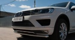 13 549 р. Одинарная защита переднего бампера диаметром 63 мм Russtal Volkswagen Touareg NF рестайлинг (2014-2018)  с доставкой в г. Тамбов. Увеличить фотографию 2