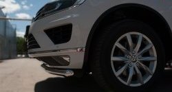 13 549 р. Одинарная защита переднего бампера диаметром 63 мм Russtal Volkswagen Touareg NF рестайлинг (2014-2018)  с доставкой в г. Тамбов. Увеличить фотографию 3