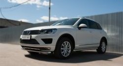 13 549 р. Одинарная защита переднего бампера диаметром 63 мм Russtal Volkswagen Touareg NF рестайлинг (2014-2018)  с доставкой в г. Тамбов. Увеличить фотографию 4