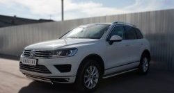 15 649 р. Защита переднего бампера (Ø75х42 мм, нержавейка) Russtal Volkswagen Touareg NF рестайлинг (2014-2018)  с доставкой в г. Тамбов. Увеличить фотографию 4