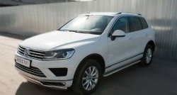 22 749 р. Широкая защита порогов Russtal Volkswagen Touareg NF рестайлинг (2014-2018) (Поверхность листа (вариант 1))  с доставкой в г. Тамбов. Увеличить фотографию 4