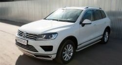 22 749 р. Широкая защита порогов Russtal Volkswagen Touareg NF рестайлинг (2014-2018) (Поверхность листа (вариант 1))  с доставкой в г. Тамбов. Увеличить фотографию 8