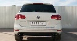 Одинарная защита заднего бампера диаметром 63 мм SLITKOFF Volkswagen (Волксваген) Touareg (Туарек)  NF (2014-2018) NF рестайлинг