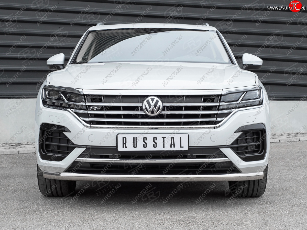 16 699 р. Защита переднего бампера (Ø63 мм, нержавейка, NOT 2.0 TSI) SLITKOFF  Volkswagen Touareg  CR (2018-2024)  с доставкой в г. Тамбов