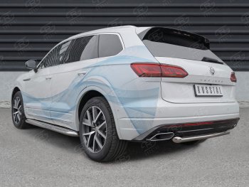 15 799 р. Защита заднего бампера (Ø63 мм, нержавейка) SLITKOFF  Volkswagen Touareg  CR (2018-2024)  с доставкой в г. Тамбов. Увеличить фотографию 4