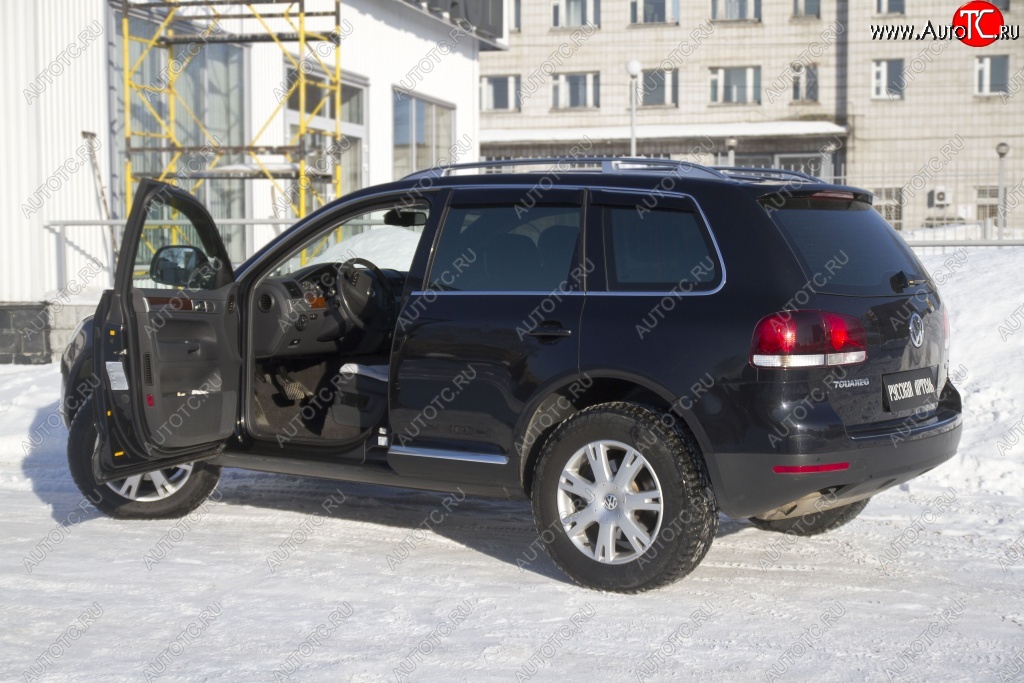 1 339 р. Накладки на внутренние пороги передних дверей RA  Volkswagen Touareg  GP (2006-2010) рестайлинг  с доставкой в г. Тамбов