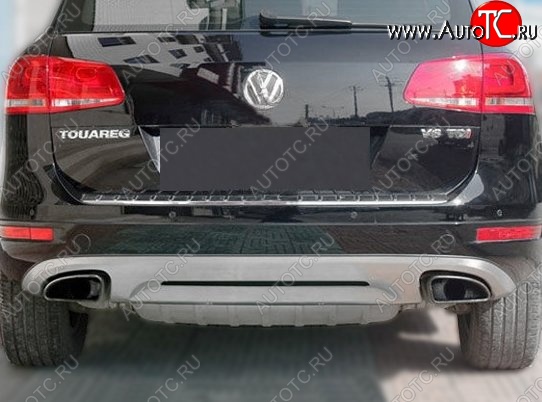 22 499 р. Накладка на задний бампер CT v2 Volkswagen Touareg NF дорестайлинг (2010-2014) (Неокрашенная)  с доставкой в г. Тамбов