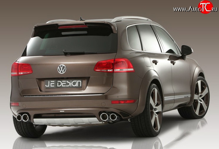 23 049 р. Накладка Je Design на задний бампер 7P Volkswagen Touareg NF дорестайлинг (2010-2014) (Комплект накладок, Неокрашенная)  с доставкой в г. Тамбов