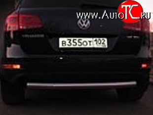 7 849 р. Защита заднего бампера из трубы диаметром 76 мм Металл Дизайн Volkswagen Touareg NF дорестайлинг (2010-2014)  с доставкой в г. Тамбов