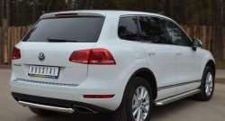 13 399 р. Одинарная защита заднего бампера из трубы диаметром 63 мм SLITKOFF  Volkswagen Touareg  NF (2010-2014) дорестайлинг  с доставкой в г. Тамбов. Увеличить фотографию 4